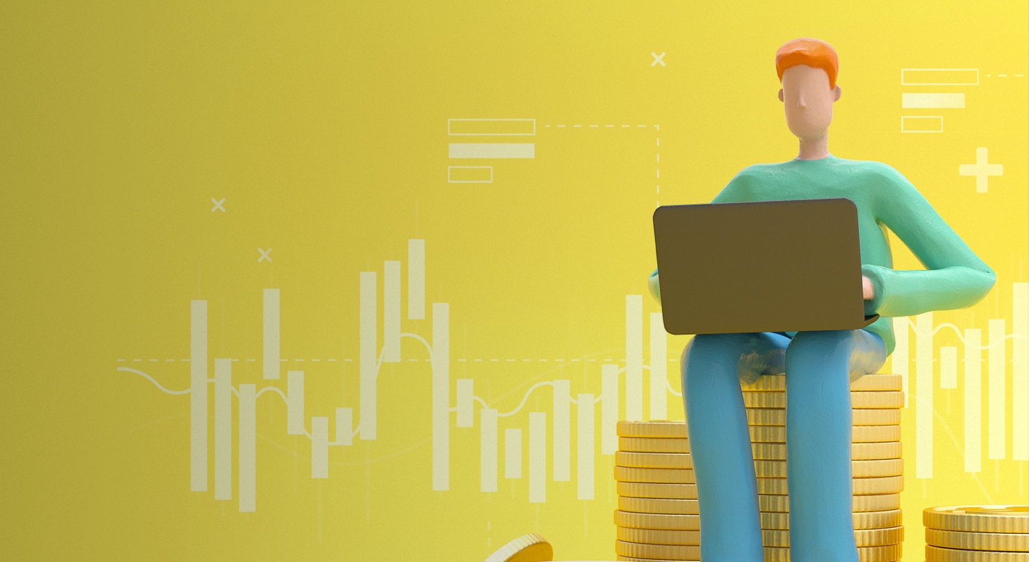 Animated image of a person working on a laptop